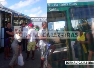 Moradora de rua faz cocô em ônibus de Cajazeiras e passageiros são obrigados a descer por causa do mau cheiro; veja no vídeo